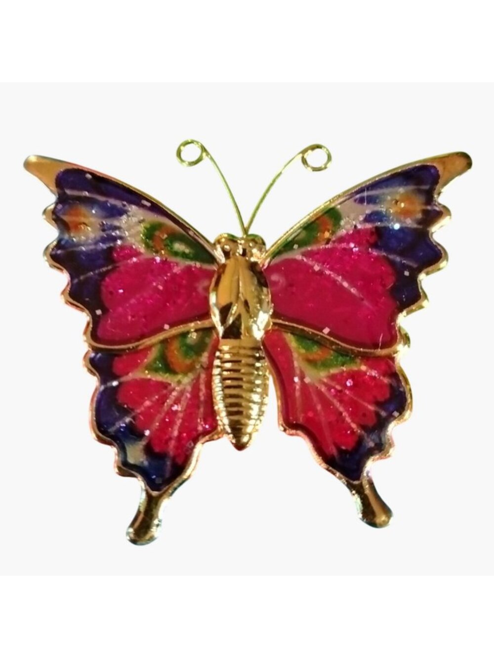 Colorful Enamel Butterfly Pin Purple Red Vibrant Decorative Jewelry